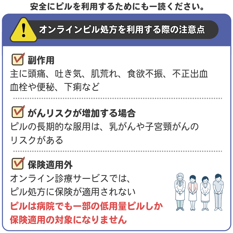 オンラインピル処方を利用する際の注意点