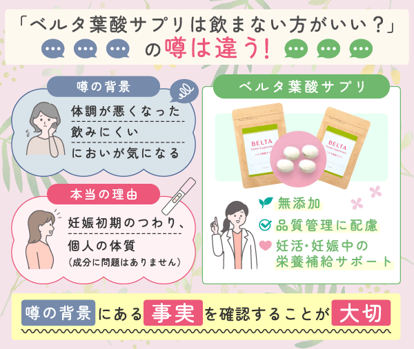 ベルタ葉酸サプリのうわさと真実についての解説図解
