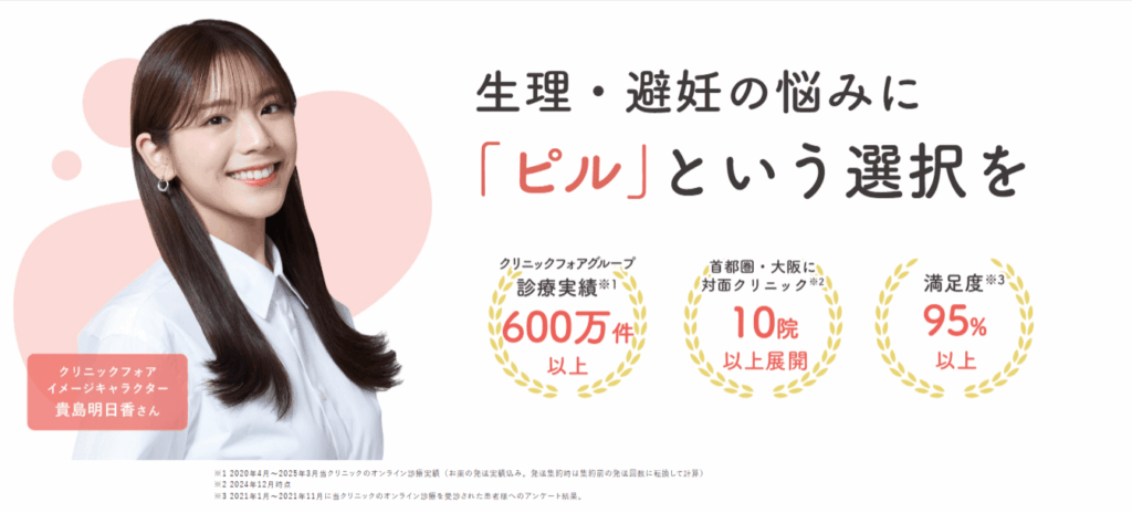クリニックフォアのHPのキャプション画像